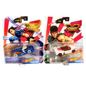 Hot Wheels Street Fighter V Character Cars Lot Ryu 1/5 Chun-Li 2/5 New Capcom